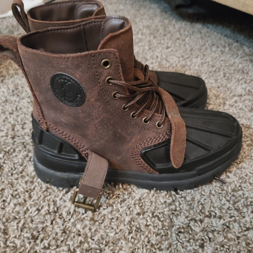 Polo Ralph Lauren Boys Oslo Leather Boots Size 5 - Picture 2 of 6